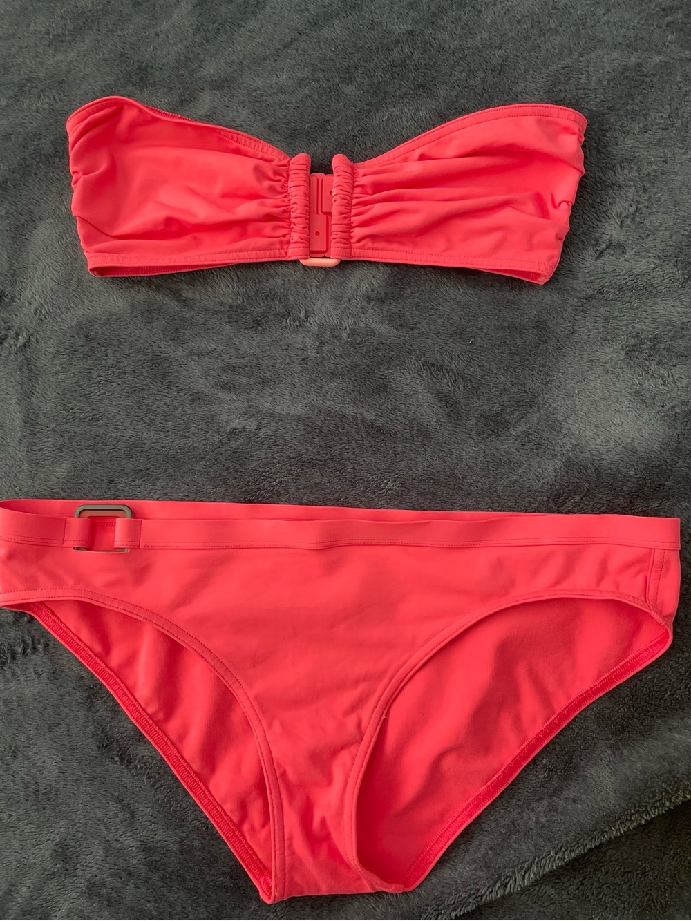 Strapless Coral Bikini Set - Women Swim Bikini. ( Top not the same as the bottom